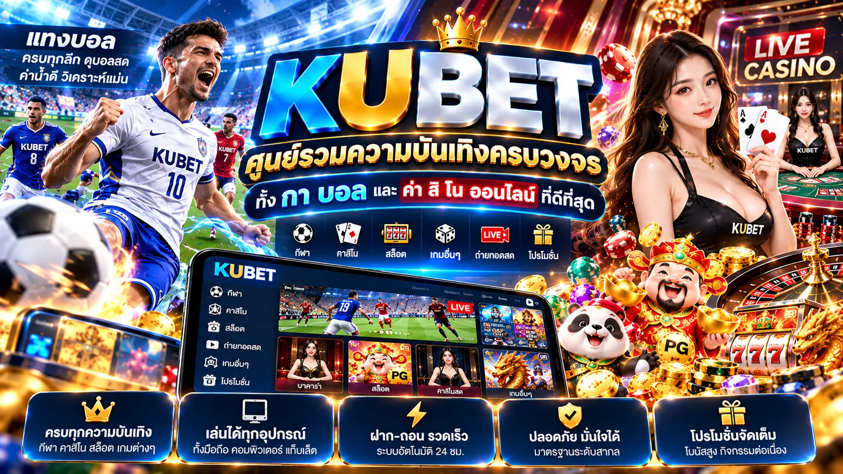 KU BET ศูนย์รวมความบันเทิงครบวงจร ทั้ง กา บอล และ ค่า สิ โน ออนไลน์ ที่ดีที่สุด